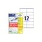 Etikett címke, 105x48mm, univerzális, 65 lap, 12 címke/lap Avery, fehér