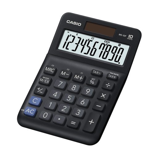Számológép asztali 10 digit nagy, döntött kijelző Casio MS 10 F fekete