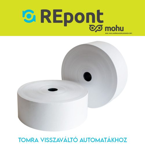 Hőpapír 58mm széles, 450fm  hosszú, cséve 25mm, BPA mentes nyomatla, TOMRA visszaváltó gépehez Bluering®