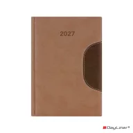   Határidőnapló Memphis B5 heti, fehér lapokkal barna-csokoládé Dayliner 2025.