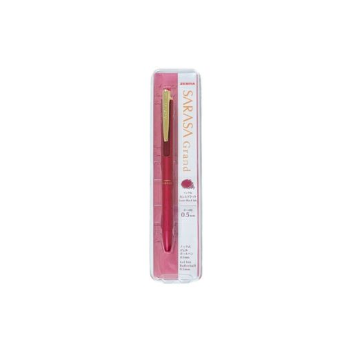 Zselés toll 0,5mm, exkluzív gravírozható borvörös fém test, új klipsz Zebra Grand Sarasa, írásszín kék