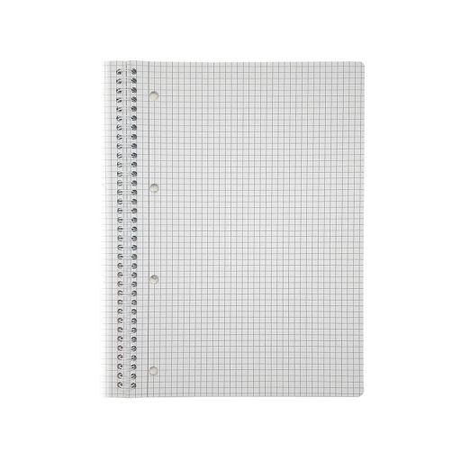 Spirálfüzet A4, 80lap, perforált lyukasztott Evoffice kockás