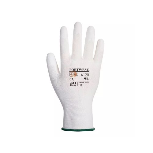 Kesztyű precíziós PU mártott tenyérrel 2XL-es méret A120 Portwest fehér