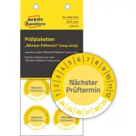   Etikett címke, o30mm, eltávolíthatatlan 8 címke/ív, 10 ív/doboz, Avery sárga