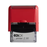 Bélyegző C30 Colop piros átlátszó ház/kék párna