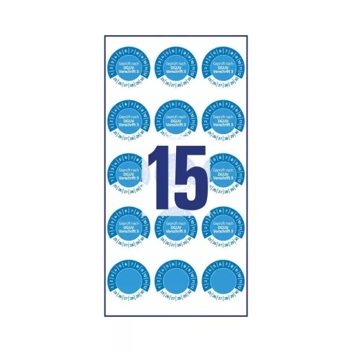 Etikett címke o20mm időjárásálló öntapadó plakett 2025-2030 15 címke/lap 8 ív/csomag Avery kék