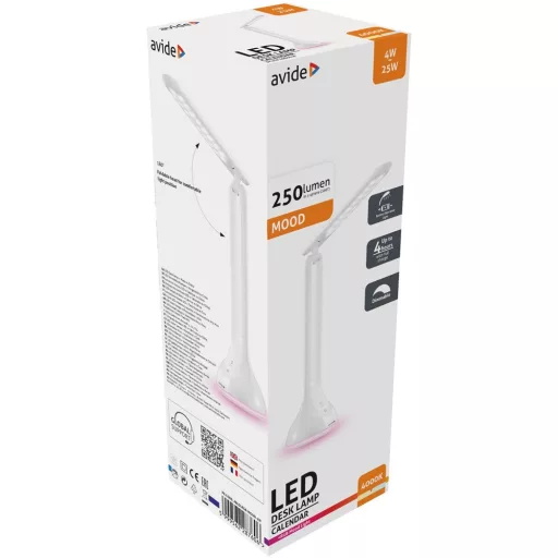 Asztali lámpa LED, AVIDE RGB hangulatvilágítás, 4W, 4000K, fehér