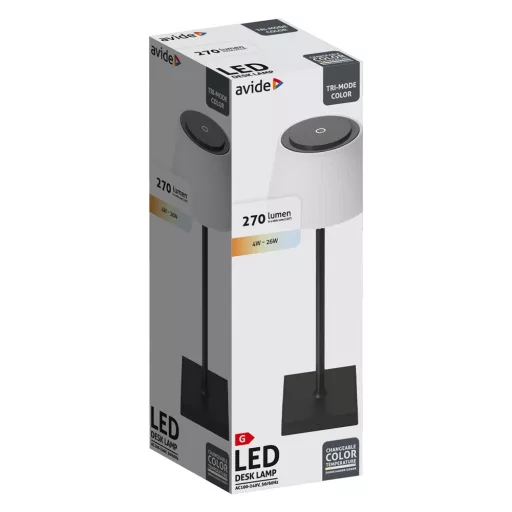 Asztali lámpa LED, AVIDE USB, 4W, 4000K, fekete