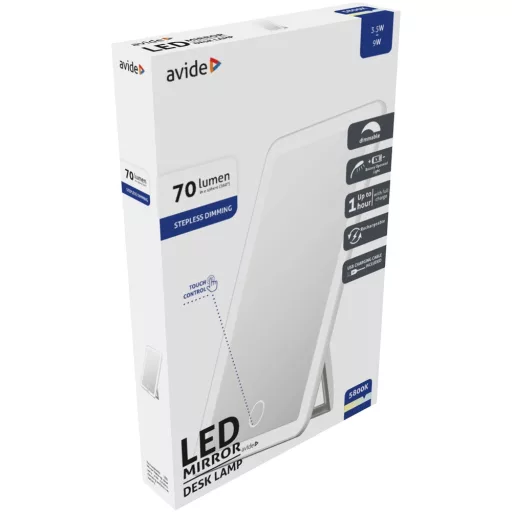Asztali lámpa LED, AVIDE Világítós sminktükör, 3,5W, adapter nélkül