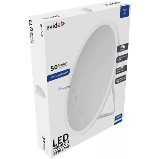 Asztali lámpa LED, AVIDE Világítós sminktükör, akkumulátoros, kerek