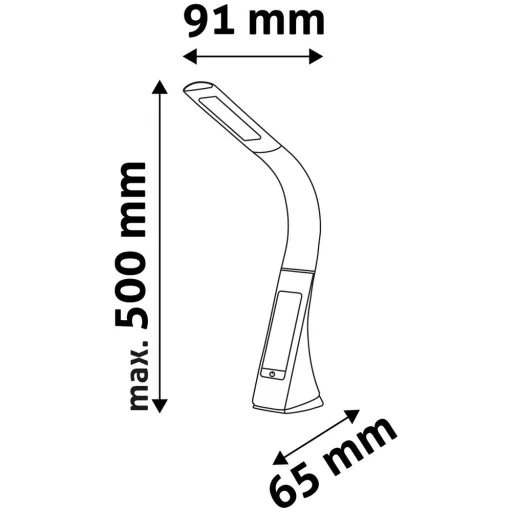 Asztali lámpa LED, AVIDE Üzleti bőrhatású naptár, 6W, 5000K, fekete