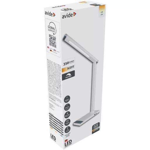 Asztali lámpa LED, AVIDE Scott, 12W, 5000K, fehér