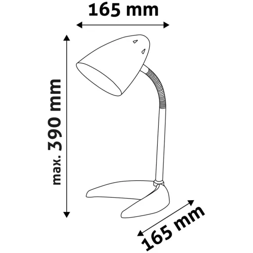 Asztali lámpa, AVIDE Basic C-talpú, 40W, fekete