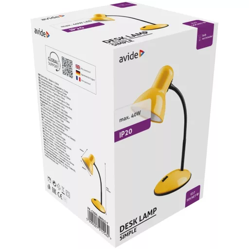 Asztali lámpa, AVIDE Basic Simple, 40W, sárga