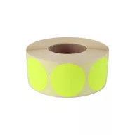   Etikett címke, 20mm, körcímke tekercses 1000 db/tekercs fluo sárga