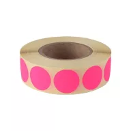   Etikett címke, 20mm, körcímke tekercses 1000 db/tekercs fluo pink