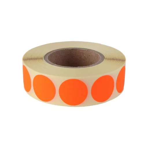Etikett címke, 20mm, körcímke tekercses 1000 db/tekercs fluo piros