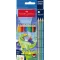 Színes ceruza készlet háromszögletű GRIP DINOSZAURUSZ + matrica Faber-Castell 10+3klf. szín