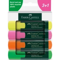   Szövegkiemelő készlet 1-5mm vágott papír dobozban Faber-Castell 48 fluoreszkáló sárga,rózsaszín,narancs,zöld 4klf. szín