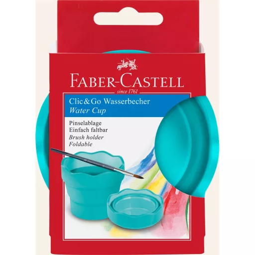 Ecsettál összecsukható mechanizmussal CLIC&GO Faber-Castell türkiz