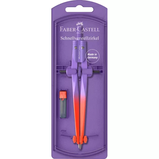 Műszaki körző készlet gyorsállítóval STREAM Flow Edition+kiegészítőkkel színátmenet vegy.szín Faber-Castell