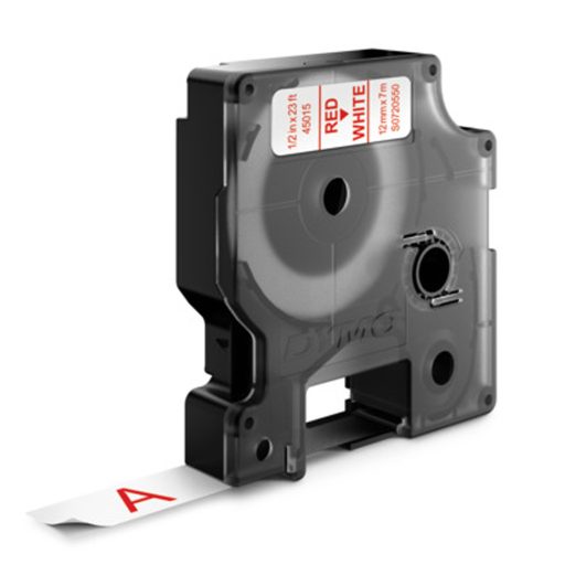 Kazetta S0720550/45015 12mmx7m fehér/piros DYMO D1