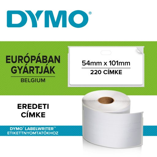 Dymo etikett LW nyomtatóhoz 54x101mm fehér EREDETI 220 db etikett/doboz