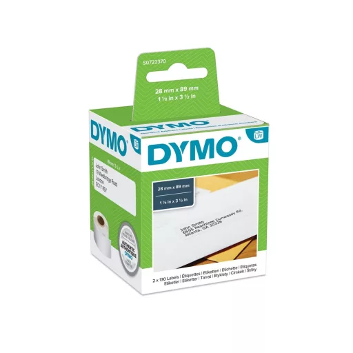 Dymo etikett LW nyomtatóhoz 28x89mm fehér EREDETI 130 db etikett/doboz
