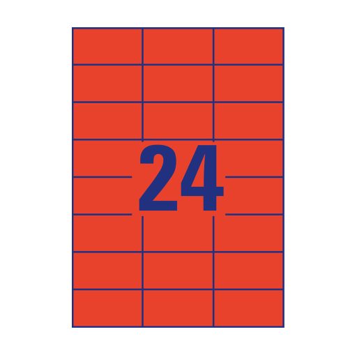 Etikett címke, univerzális 70 x37 mm, Avery piros 