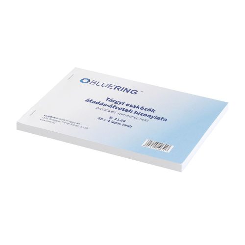Tárgyi eszköz átadás átvétel bizonylat gazdálkodó szervezeten belül 25x4lapos A5, fekvő B.11-66 Bluering®