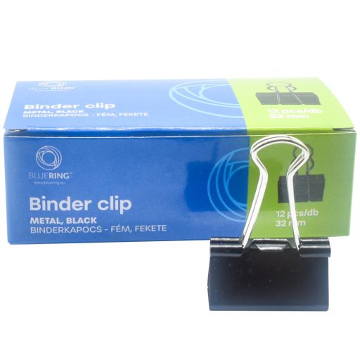 Binderkapocs 32mm, 12 db/doboz, Bluering®