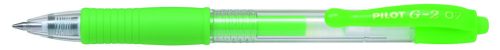 Zselés toll nyomógombos 0,7mm PILOT G-2 Neon zöld
