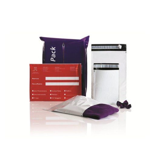 Futártasak, B4, 260x350 + 50 mm. szilikonos záródás 100 db/csomag Coex Fehér/Fekete