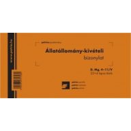   D.MG.4-11/V ÁLLATÁLLOMÁNY KIVÉTELEZÉSI BIZ. 25X4 PÉLDÁNYOS