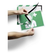   Infokeret öntapadó A4, mágneses záródás DURABLE DURAFRAME® SECURITY, 2db/csomag, zöld/fehér