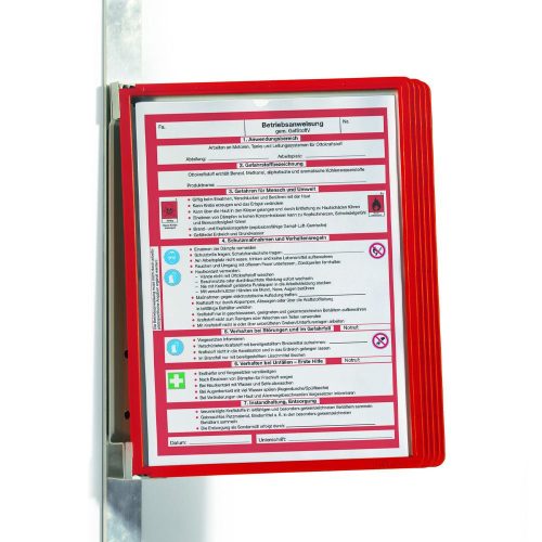 Bemutatótábla tartó DURABLE VARIO® MAGNET WALL 5, piros
