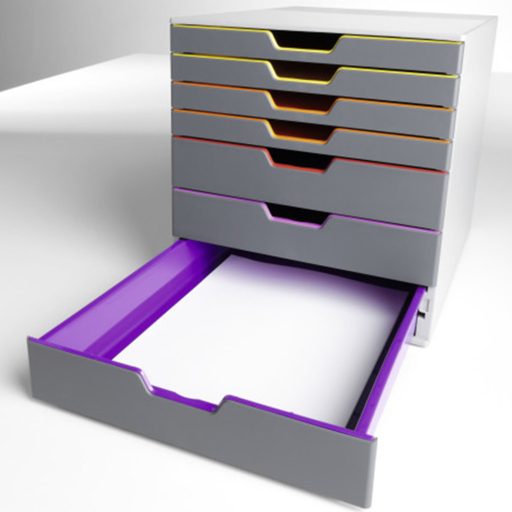 Irattároló műanyag VARICOLOR 7 színes fiókkal DURABLE