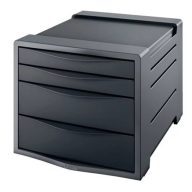   Irattároló, műanyag, 4 fiókos, ESSELTE "Europost", Vivida fekete