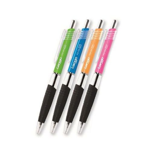 Golyóstoll, 0,35 mm, nyomógombos, vegyes színű test FLEXOFFICE "Tango", kék