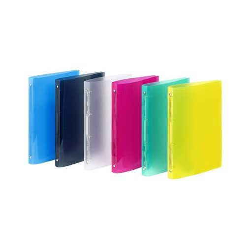 Gyűrűs dosszié, 4 gyűrű, 25 mm, A4, PP, VIQUEL "Propyglass", vegyes szín