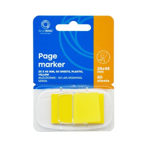JELÖLŐCÍMKE MŰANYAG 50 LAP 25X45 MM SÁRGA