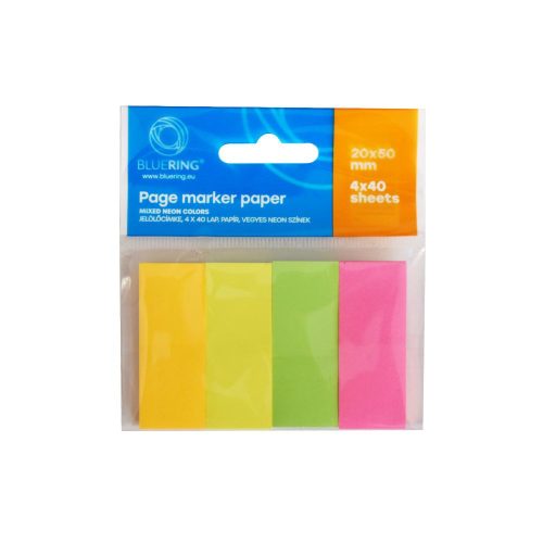 JELÖLŐCÍMKE PAPÍR 4X40 LAP 20X50MM VEGYES NEON JJ503330N