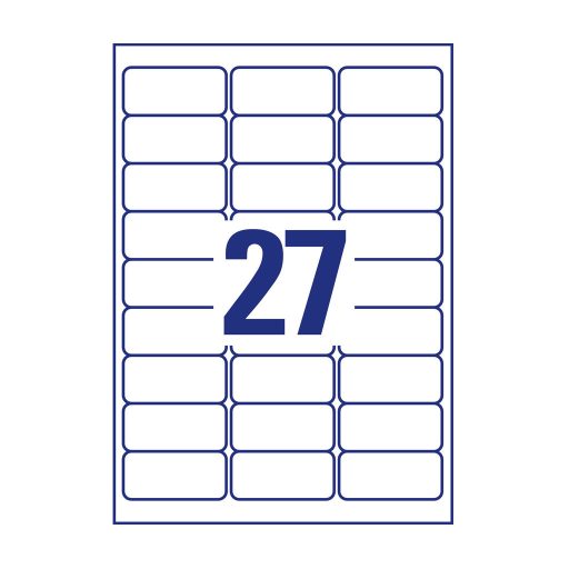 Etikett címke, univerzális visszaszedhető 63,5 x29,6 mm, Avery 