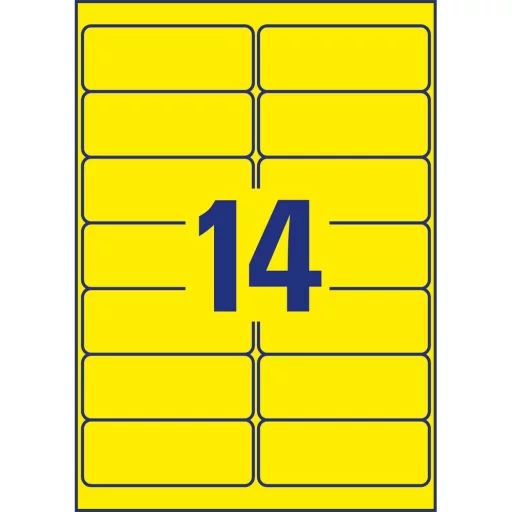 Etikett címke, visszaszedhető 99,1 x38,1 mm, Avery neonsárga 