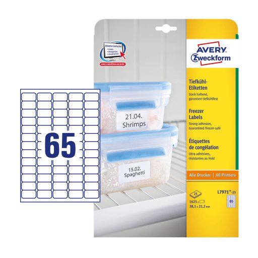 Etikett címke, fagyasztó 38,1 x21,2 mm, Avery 