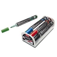   Táblamarker+törlő szivacs 1-5mm,hajlékonyhegyű, PENTEL Maxiflo Flex Feel 4 db-os klt