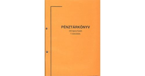 T.504/2004. Pénztárkönyv, álló, 50 lapos, 1+1 szín