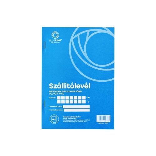 SZÁLLÍTÓLEVÉL A5 25X3 LAPOS B.10-70/V/3/S