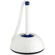   Ügyféltoll, 0,8 mm, fehér tolltest, ICO "Lux", kék