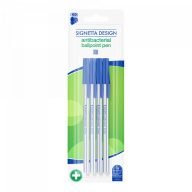   Golyóstoll 0,7 mm, kupakos, antibakteriális, ICO "Signetta", kék